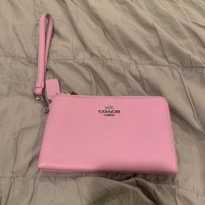 Pink Coach double zip wallet